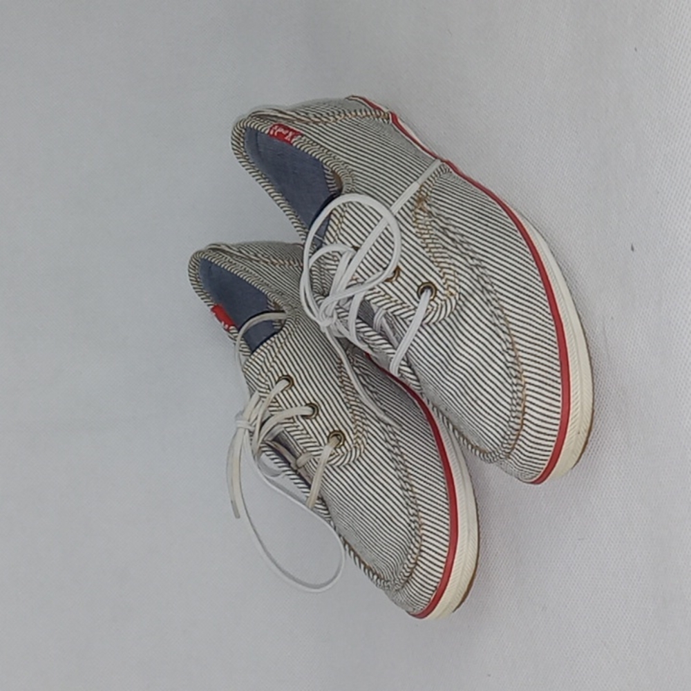KEDS Cushion White Navy Nautical Fashion Sneakers Loafers Shoes Size 6 Casual